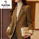 Woodpecker (TUCANO) blazer women's autumn and winter 2025 new casual temperament goddess style fashionable design suit brown L 120Jin Jin is equal to within 0.5 kg
