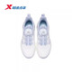 Xtep Children's Running Shoes for Girls, Middle and Large Children 2026 Spring New Mesh Leather Low-top Sports Shoes 674114114028 Classic White/Light Frost Blue 34