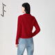 LANCY Horse Stepping on the Spring Breeze 2026 Spring New Print New Year Red Wool Wool Sweater Short Orange L