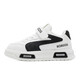 BOBDOG children's shoes 2026 spring new style boys' low-cut sneakers for primary school students casual white shoes children's sports shoes for women milky white/black 27 suitable for feet 16.2CM