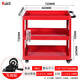 Bay window three-layer tool cart multi-functional auto repair three-tier tool cabinet car repair mobile shelf drawer type trolley red extra thick model three height levels adjustable