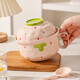 Tuojin instant noodle bowl ceramic high-quality bowl with lid for dormitory student bowl personal bowl and chopsticks set for one person Strawberry instant noodle bowl (with lid)