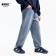 Annil children's clothing boys' full-waist denim pants 2026 spring new style medium blue denim 110