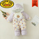 G.duck baby winter cotton padded quilt baby plus velvet thickened detachable foot jumpsuit to keep warm winter foot-covering outing cover new flower pink sole zipper detachable 80cm recommended for about 5-10 months