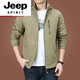 JEEP SPIRIT Herren-Marken-Outdoor-Jacke, Herrenmantel, Herbst und Winter 2025, neues Herbst-Top für Herren mittleren Alters, 9898, Khaki, dicker Abschnitt, 4XL 170–190