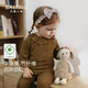 Bali Piggy Avocado Bamboo Fiber Baby Girl T-shirt Spring and Autumn Girls Long Sleeve Ruffle Clothes Four Seasons Children's Top Caramel 73