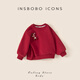 INSBOBO Children's Sweater 2025 Winter Girls New Red New Year Clothes Baby Plush Boys' Tops Red 120