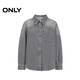 ONLY2026 spring new style loose relaxed hot diamond curved hem gradient denim shirt for women|126162001 J0Z denim gray XS