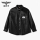 BOY LONDON Xuanwen Mirror Autumn Men and Women Same Style Loose PU Leather Shirt Jacket N44003 Black L