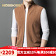 NOSSKISS international luxury brand high-end pure wool sweater men's cardigan vest spring and autumn stand-up collar sweater sleeveless vest camel one size 170/M suitable for 120-135Jin Jin equals 0.5 kg