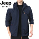 JEEP SPIRIT男装品牌户外夹克男士外套秋冬季2025新款中年男装秋装上衣 9888深蓝 不加绒 薄款 2XL 140-150
