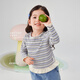 JELLYBABY 7A antibacterial lotus leaf hem 25 new autumn baby long-sleeved T-shirt girls striped inner top