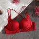 Triumph Zodiac Year Bra Set Women's Red Small Breast Push Up Thickened 2026 Beautiful Back Sexy Front Button Bra Set Retro Red Set 80A 36