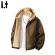 CHOCOOLATE it Mountain Carving Cotton Jacket Men's 2025 Winter Retro Hooded Woolen Warm Loose Jacket Brown Velvet M Recommended 90Jin Jin is equal to 0.5kg -110Jin Jin is equal to 0.5kg