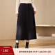 Xianlixiu cover-span slimming A-line skirt plus size women's intellectual commuting all-match skirt fat mm winter new style 3928 black gray XL