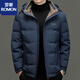 罗蒙（ROMON）高端男士羽绒服冬季新款加厚保暖外套短款防寒服休闲冬装外套 灰色【罗蒙】/上新-X9529F XL 180