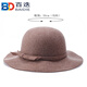 Baidie British Women's Hat Autumn and Winter New Pure Wool Wave Basin Hat Elegant Wool Felt Hat Black