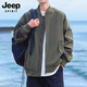 JEEP SPIRIT Jeep American Flight Jacket Men's Spring Trendy Loose Casual Workwear Jacket Men's Black M