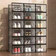 Yusenyi Shoe Box Storage Box Transparent Plastic Shoe Rack Home Door Thick Breathable Shoe Cabinet Space-Saving Shoe Storage Artifact 12 Pack Small Black 12 Pack Small Black 1x1x10,000 km 1 1x1x10,000 km