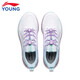 Li Ning Children's Spring and Summer Feiyun 3丨Reflective Running Shoes Youth Style Soft Breathable Low-top Casual Sports Shoes Standard White/Condensation Purple-2 33