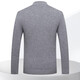 Bosssunwen 100% sheep wool new spring casual versatile soft breathable half turtleneck solid color men's wool sweater light gray M