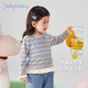 JELLYBABY 7A antibacterial lotus leaf hem 25 new autumn baby long-sleeved T-shirt girls striped inner top