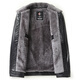 Dibinze large size men's leather jacket loose plus fat enlarged lapel warm jacket fat man jacket black L