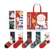 Pami Christmas Socks Women's Spring and Summer Mid-Tube Socks Cartoon Animated Christmas Gifts Spring Warm Parents Socks Gift Bag Christmas Socks Set B-Pack 5 pairs One size fits all (suitable for sizes 36-43) Contact customer service to write greeting cards