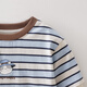 MARC&JANIE Mark Jenny striped cat boys pure cotton fake two-piece T-shirt baby tops 2026 spring new style 560019 blue and white stripes 90 cm (recommended height 81-90cm)