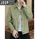 JEEP SPIRIT Jacket Men's Spring Autumn 2026 New Korean Style Slim Trendy Casual Woolen Jacket Versatile Spring Men's Top Black 2XL