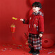 HAL.DUCK New Year's greetings boys' winter thickened cotton suit children's 2026 Year of the Horse red festive boy's winter jacket red 130 cm