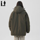 CHOCOOLATE it American trendy brand workwear hooded casual versatile cotton coat winter new thickened warm couple's jacket military green M recommended 100-120Jin Jin equals 0.5 kg