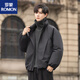 罗蒙（ROMON）2026冬季新款羽绒服男设计感宽松百搭加厚保暖立领面包服短款外套 黑色 M
