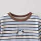 MARC&JANIE Mark Jenny striped cat boys pure cotton fake two-piece T-shirt baby tops 2026 spring new style 560019 blue and white stripes 90 cm (recommended height 81-90cm)