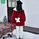 Wooden house girls autumn and winter woolen coats children's velvet thickened coats middle and older children's New Year's clothing festive woolen coat trend red coat 130