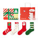 Pami Christmas Coral Velvet Socks Winter Thickened Spring and Summer Men and Women Home Christmas Gift Boxed Long Socks Cute Cotton Christmas Theme Set A-Pack 4 Pairs One Size Suitable for Sizes 36-43 Free Gift Bag + Greeting Card_Can Write Greeting Cards