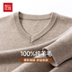 Hongdou semi-refined imitation machine washable 100% pure wool sweater men's autumn and winter V-neck sweater men's pullover bottoming sweater