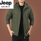 JEEP SPIRIT男装品牌户外夹克男士外套秋冬季2025新款中年男装秋装上衣 9888深蓝 不加绒 薄款 2XL 140-150