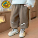 G.duck little yellow duck girls' one-piece velvet pants autumn and winter 2025 new baby girl's velvet thickened sweatpants children's winter break pink 120 cm recommended height 111-120