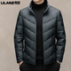 利郎商场同款男士轻薄羽绒服男立领商务休闲保暖鸭绒外套中男装90白鸭 浅灰色 XL 180 建议体重135-150斤