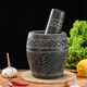 He Jiagong's handmade natural garlic pounder stone mortar household garlic mortar pound medicine jar hand-cut whole stone grinding peeling garlic press garlic grinder handmade bluestone special stone mortar with lid