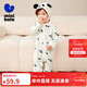 Mini Bala plant core winter brushed cotton stretch jumpsuit baby skin-friendly warm base rompers white gray tone 00312 80cm