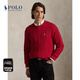 Polo Ralph Lauren Men's 26 Early Spring New Year Series Cable Knitted Cotton Sweater 600-Red L