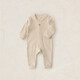 Koala Nose Innocence Colored Cotton Native Undyed Baby Comfortable Romper Suit Simple Harness Bencai Basics Center Open Jumpsuit-Colored Cotton Brown 73cm