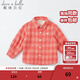 DAVE&BELLA velvet plaid girls' shirts children's shirts boys' long-sleeved tops autumn and winter bottoming shirts baby winter middle and large children red plaid 110 cm (5Y (recommended height 100-110cm))