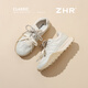 ZHR Zeze Dexun Shoes Women's 2026 Spring New Thick-soled Heightening Sports Shoes Women's Retro Style Women's Shoes KS299 Beige 37