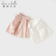 DAVE&BELLA pure cotton girls' shirts 2026 spring new baby girl shirts, stylish children's tops, children's long-sleeved bottoming shirts, pink, in stock, 80 cm (recommended height 73-80cm)