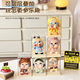 Yusen Yi Cry Baby CRYBABY vinyl doll single room display box blind box pendant storage display stand small doll storage rack cream yellow (6 pieces) no assembly required out of the box