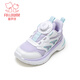 Fuluomi Boys and Girls Sports Shoes Spring Trend Contrast Color Casual Shoes Children's Non-Slip Breathable Mesh Shoes White/Purple 34