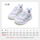 Fuluomi Boys and Girls Sports Shoes Spring Trend Contrast Color Casual Shoes Children's Non-Slip Breathable Mesh Shoes White/Purple 34